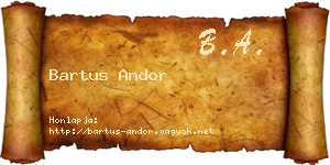 Bartus Andor névjegykártya