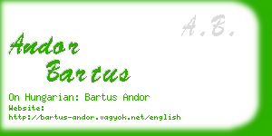andor bartus business card